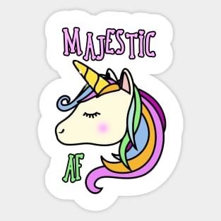 Majestic AF Unicorn Cute Tee Sticker